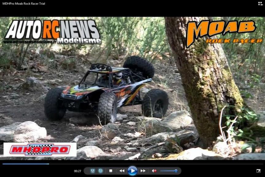 vidéo du nouveau moab rock racer 1/10 mhdpro en utilisation trial.