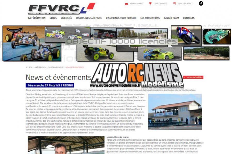 reportage sur le site de la ffvrc de la 1ère cf piste 1/5ème réding tourisme elite, ff et f1 club abcr les 26 et 27 mars 2016 reportage sur le site de la ffvrc de la 1ère cf piste 1/5ème réding tourisme elite, ff et f1 club abcr les 26 et 27 mars 2016