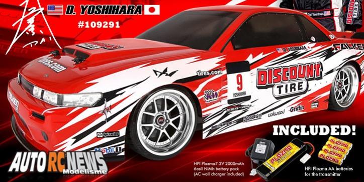 HPI vient de sortir une nouvelle E10. La E10 Drift Discount Tire/Falken Tire Nissan S13.