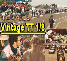 photos vintage tt 1/8 thermique des années 1980 et 1990.